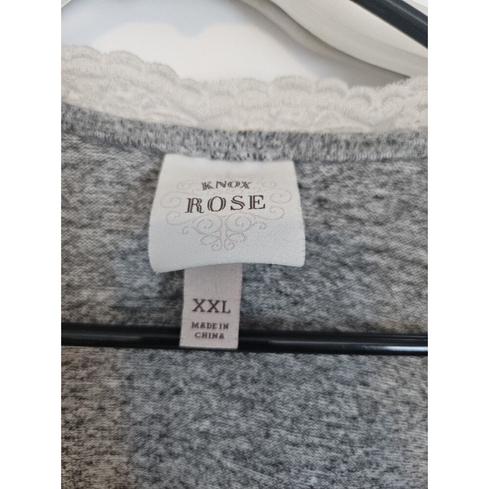 Knox Rose Women's Lace Trim Open Front Cardigan - Picture 2 of 7